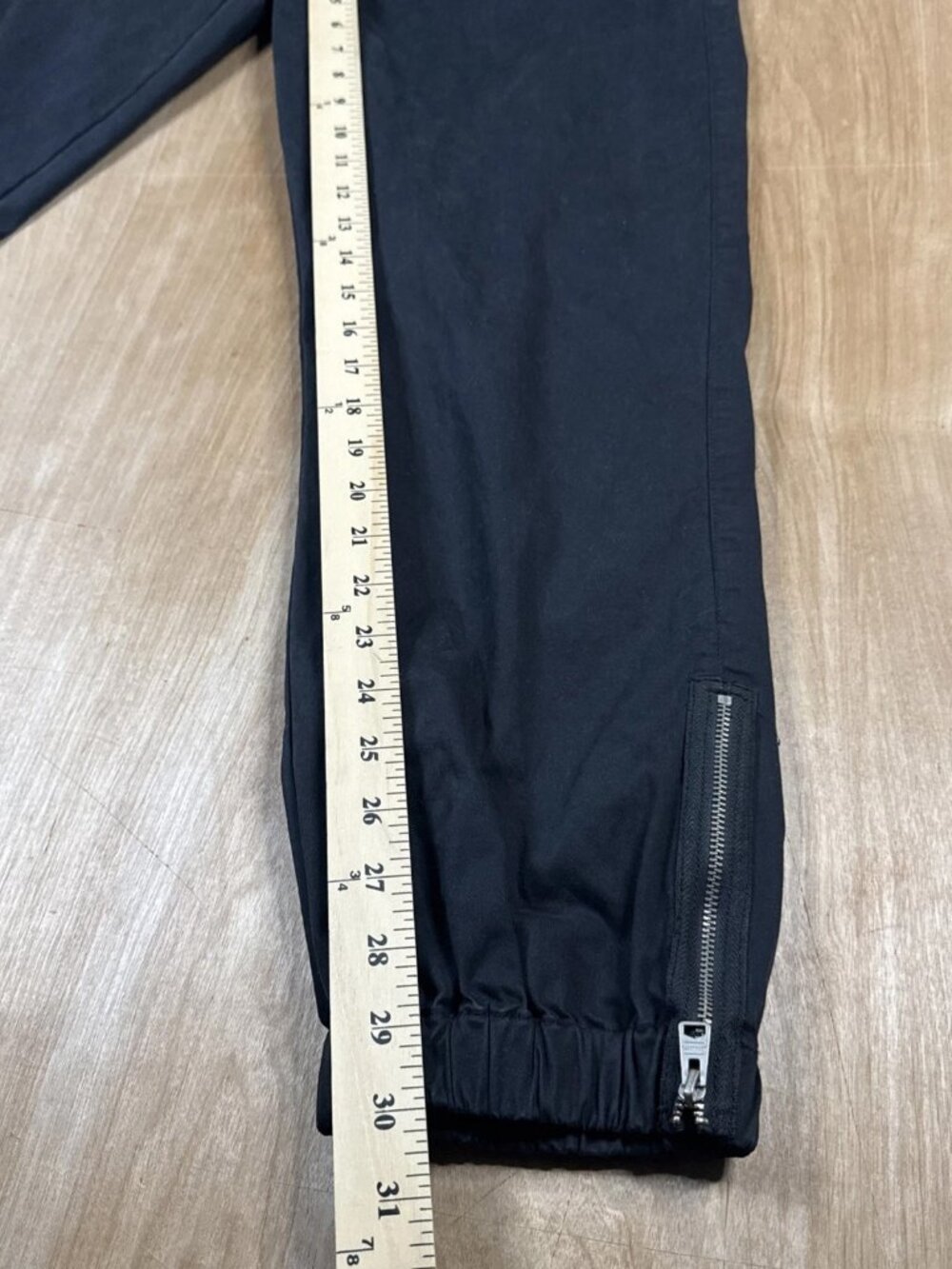 All Saints Mens Black Slim Taper Fit Drawstring Zipper Pockets Jogger Pants 32 - Picture 4 of 6